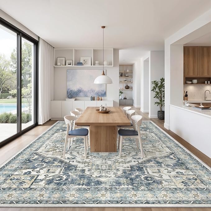 10x14 Area Rugs for Living Room, Large Washable Rug, Dining Room, Low Pile - Image 4