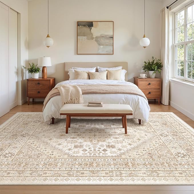 7x9 Area Rugs for Living Room, Large Washable Rug, Dining Room, Low Pile - Image 9