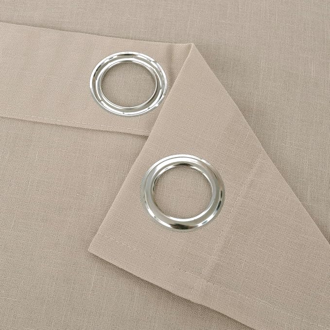 YoungsTex Tan Linen Semi Sheer Curtains 63 Inch Length - Image 8