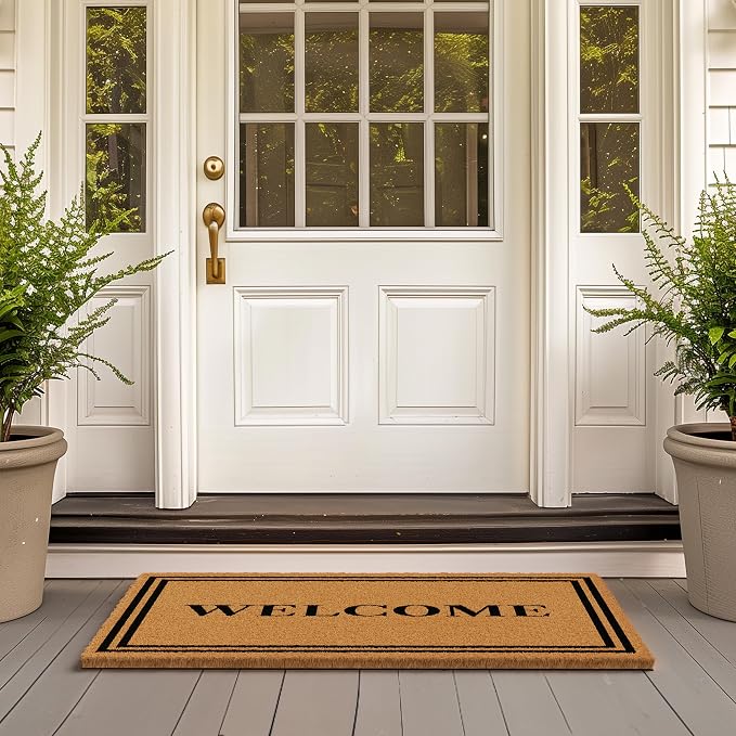 Barnyard Designs Natural Coco Coir Non-Slip Doormat | Heavy-Duty Welcome Mat - Image 4