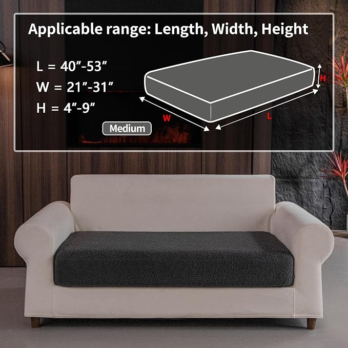 OHSIO Couch Cushion Covers for Sectional Sofa, Stretch Soft Sofa Slipcovers - Image 2
