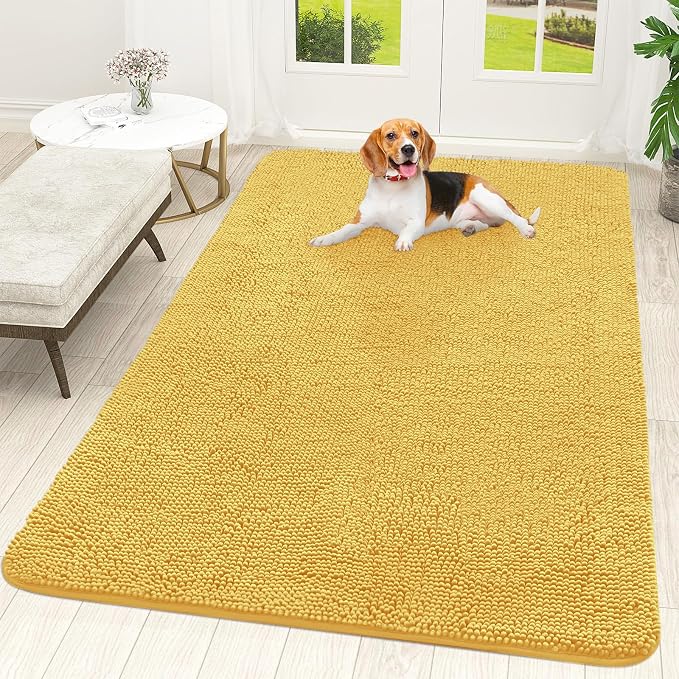 OLANLY Dog Door Mat for Muddy Paws 70x46, Super Absorbent Chenille Mud Mat | by OLANLY