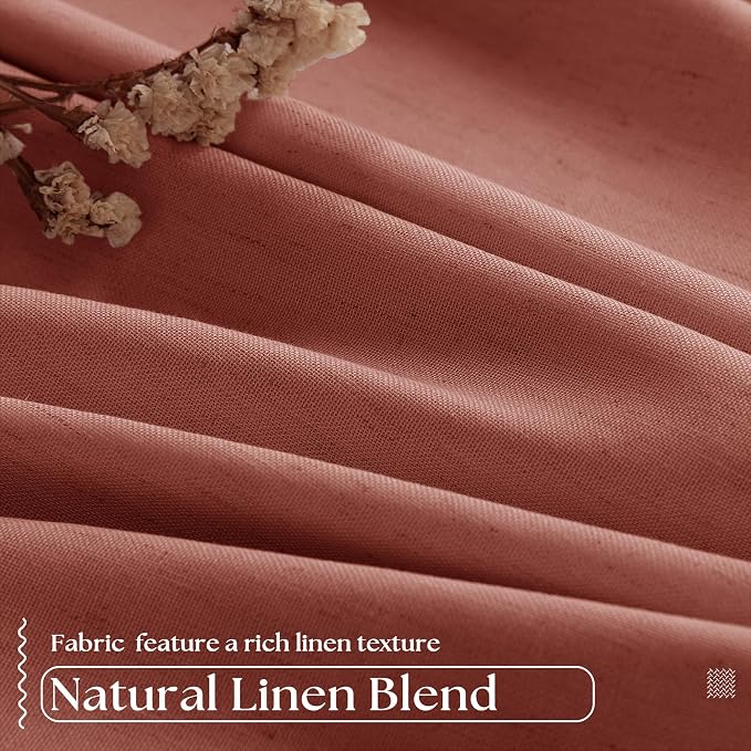 Terracotta Pleat Linen Blackout 102 Inch Curtains - Image 5