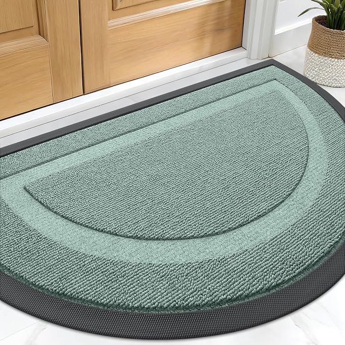 OLANLY Half Circle Front Door Mat Outside 33x21 All-Season Rubber Doormat | by OLANLY