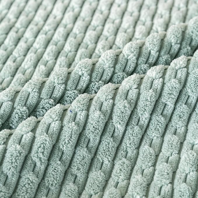 Set of 4 Aqua Decorative Throw Pillow Covers 26x26 Inch Corduroy Pillow Covers - Image 6