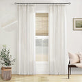 Natural Pinch Pleated Linen Curtains 96 Inches Long Living Room | Cream Ivory by Twodrapes