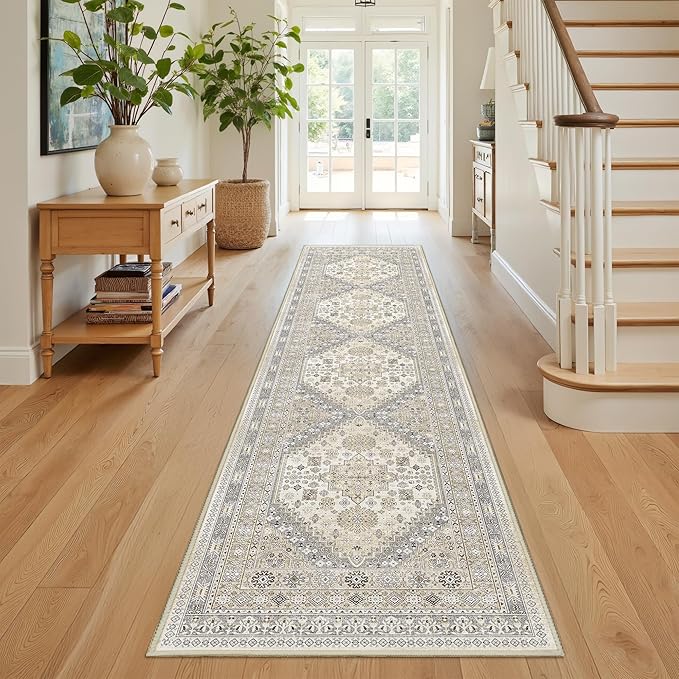 Runner Rug 2x8 Runners for Hallways Non Slip Washable Rugs, Low Pile Soft by Restydon