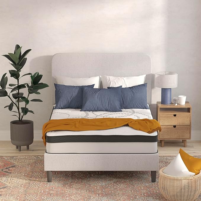 Flash Furniture Capri Comfortable Sleep 10" Hybrid Pocket Spring and Foam Mattress in a Box, Foam Pocket Spring Hybrid Mattress, Pressure Relief, Full