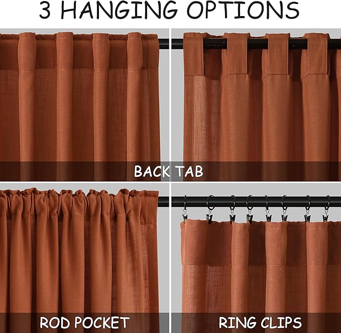 Terracotta Curtains 80 Inches Length - Image 3