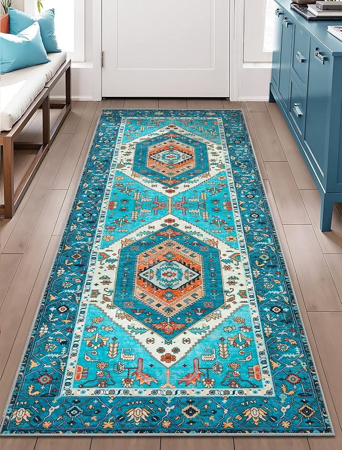 SERISSA 2x5 Washable Non Slip Boho Runner Rug - Image 2