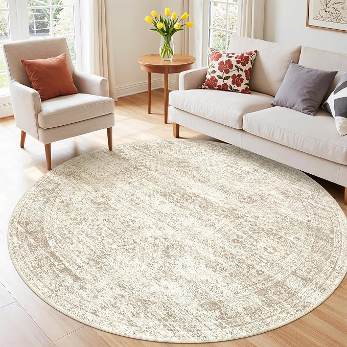 Round Rug 6ft, Circle Rug for Dining Room Table, Dining Room, Nursery Room - Image 5
