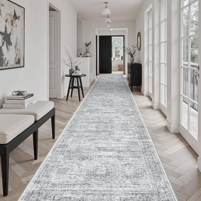 Soalmost Washable Hallway Runner Rug 3x18 Kitchen Entry Rugs Non-Slip, Foldable - Image 3