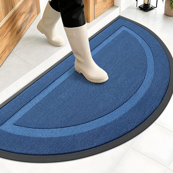 OLANLY Half Circle Front Door Mat Outside 47x23 All-Season Rubber Doormat | by OLANLY