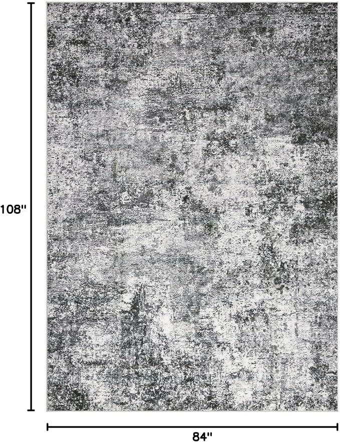 DMOYEST Area Rug Living Room Rugs 7x9 Washable Abstract Grey Carpet | Neutral - Image 2