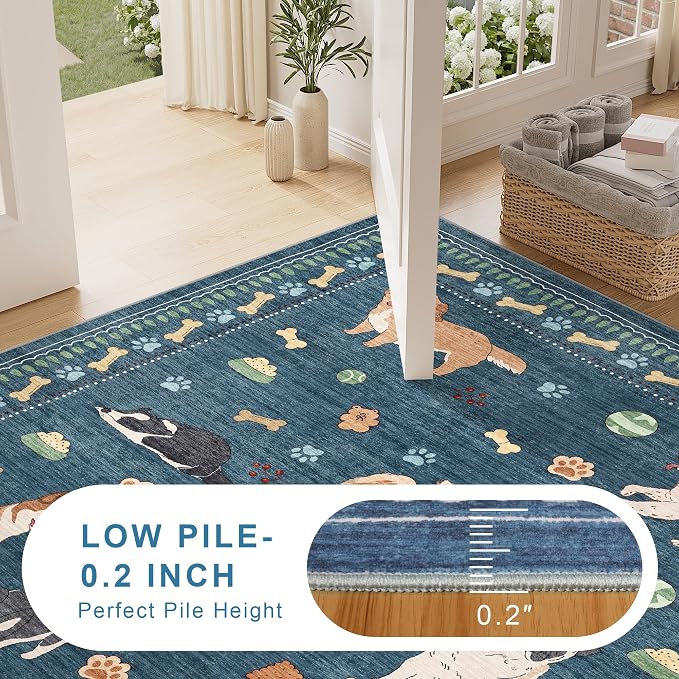 DUKINO 8x10 Area Rug, Washable Dog Rugs - Image 8