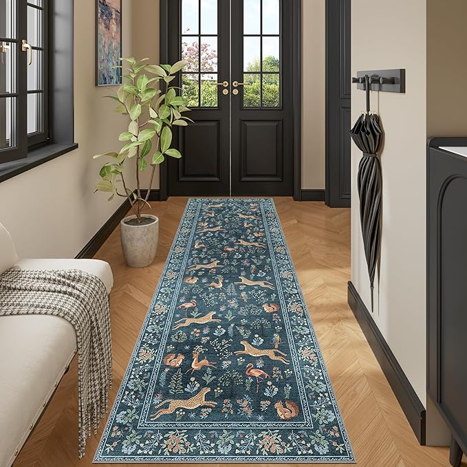 DUKINO 2x10 Kitchen Runner Rug, Soft Non Slip Animal Washable Rug, Non-Shedding by DUKINO