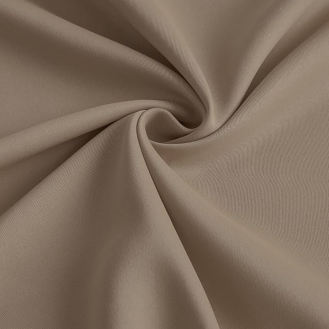 Cappuccino Pinch Pleated 72 Inch Wide Curtains 72 x 84, Thermal Insulated Noise - Image 7