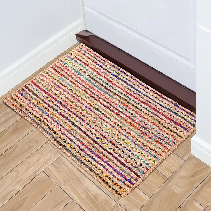 Hausattire Boho Braided Rag Rug - Image 2