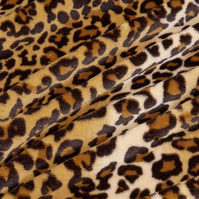 Edenleaf Fleece King Size Super Soft Cozy Leopard Print Blanket - Image 7