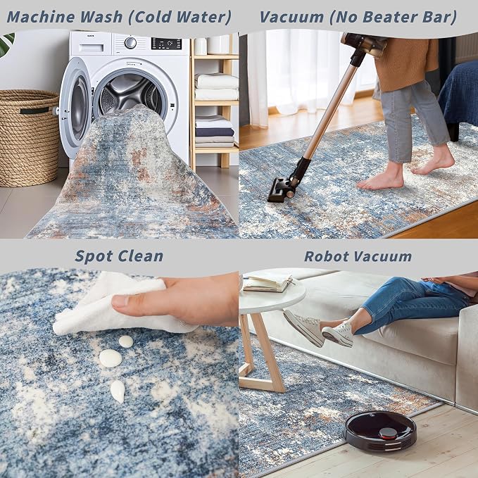 3x5 Washable Kitchen Rug – Non-Slip Rubber Backed Small Area Rug - Image 8