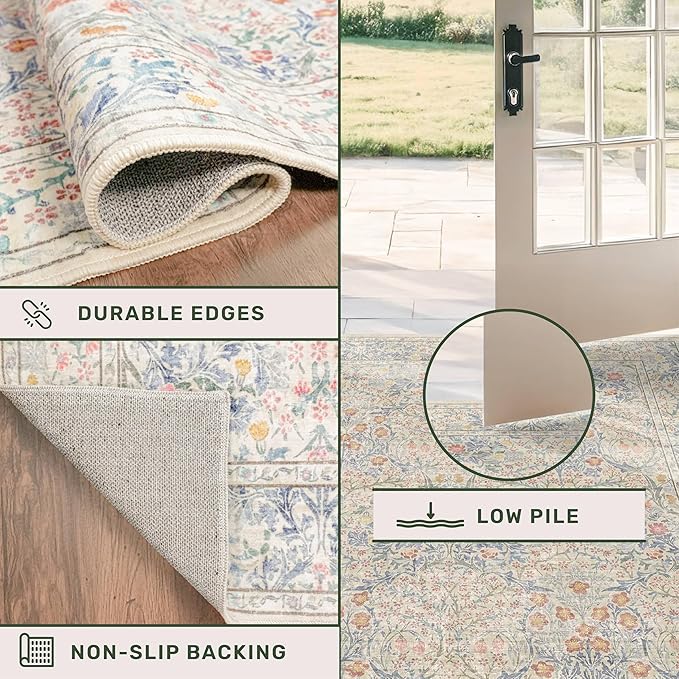 Washable Dining Room Rugs, 6x9 Area Rug - Image 5