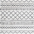 SAFAVIEH Arizona Shag Collection Area Rug - 5'1" Square, Ivory & Black, Moroccan Design, Non-Shedding, 1.6-inch Thick, Ideal for High Traffic Areas in Living Room, Bedroom (ASG741Z-5SQ)