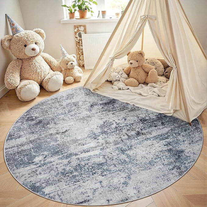 Aelenmu Round Rug 5ft Washable Rug - Image 4