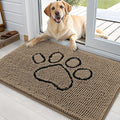 OLANLY Dog Door Mat for Muddy Paws 36x24, Paw Print Design Chenille Mud Mat | by OLANLY