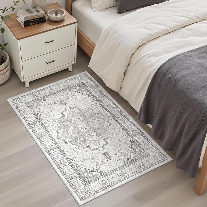 Madane Washable Area Rug 2x3 Small Entryway Rugs Non-Slip, Low Pile Floor Carpet by Madane
