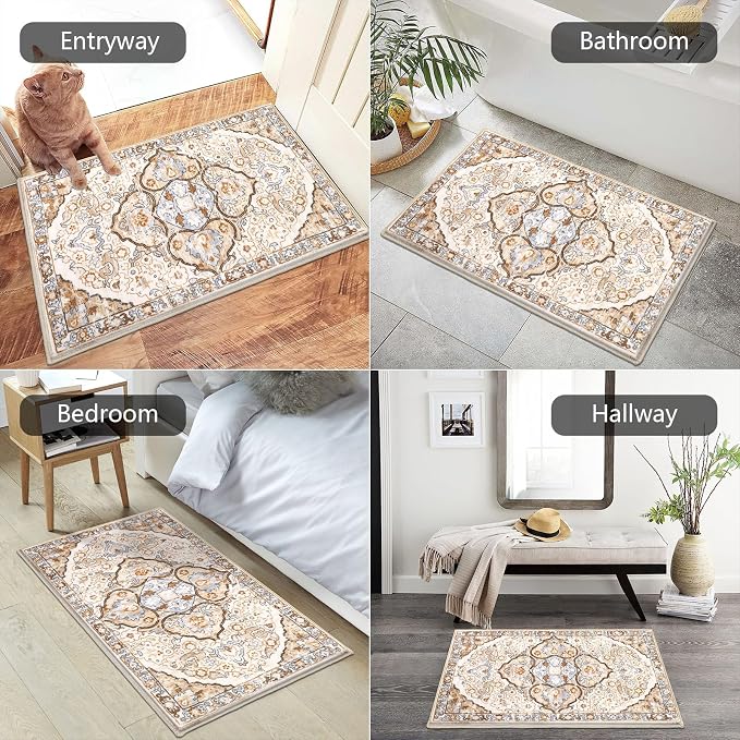 HEBE Indoor Door Mat 2'x3', Washable Welcome Mat - Image 4