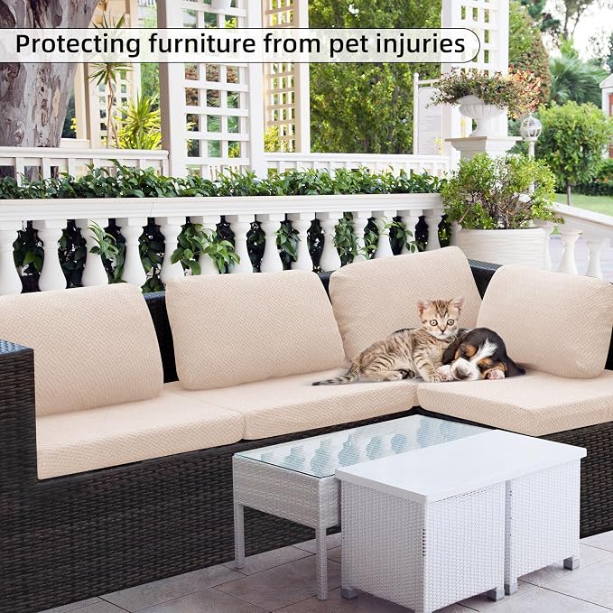 8PCS Patio Cushion Covers.Patio Furniture Couch SeatSlipcovers | Washable - Image 6