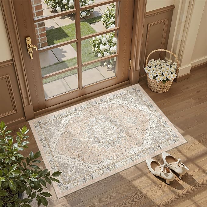 Madane Washable Area Rug 2x3 Small Entryway Rugs Non-Slip, Low Pile Floor Carpet - Image 3