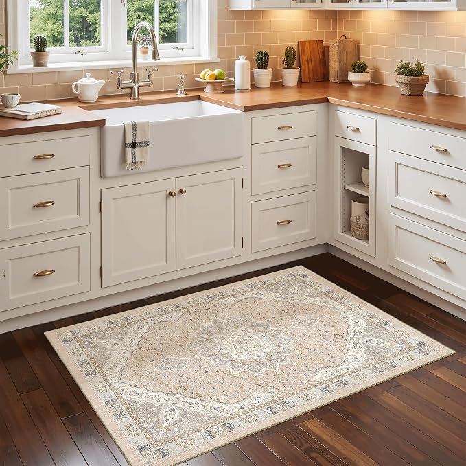 Madane Washable Area Rug 2x3 Small Entryway Rugs Non-Slip, Low Pile Floor Carpet - Image 2