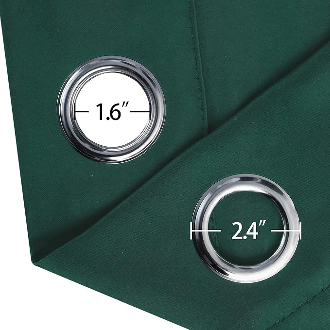 Blackout Curtains 66 x 95 inch/Dark Green Curtains Set of 2 Panels/Thermal - Image 5