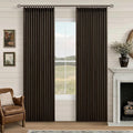 Chocolate Brown Pleated Linen Blackout Curtains 86 Inches Long | by Twodrapes