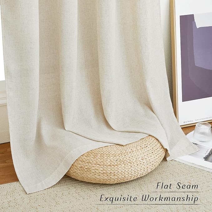 NICETOWN Rustic Linen 144 inch Long Curtains - Image 5