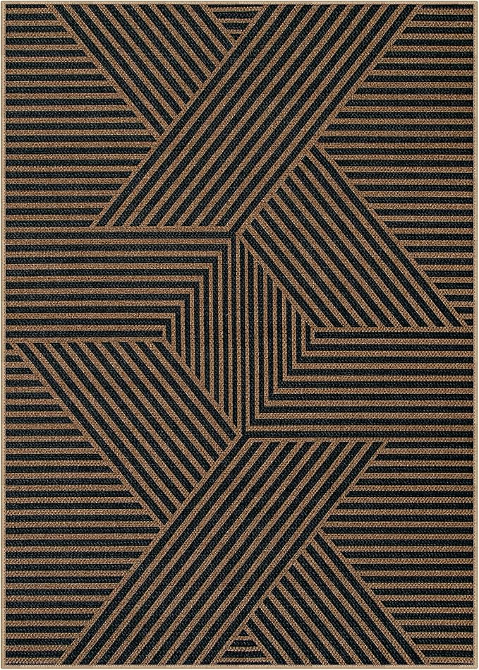 Lahome Geometric Easy Jute Outdoor Rug 5x7, Farmhouse Washable Indoor Outdoor - Image 6