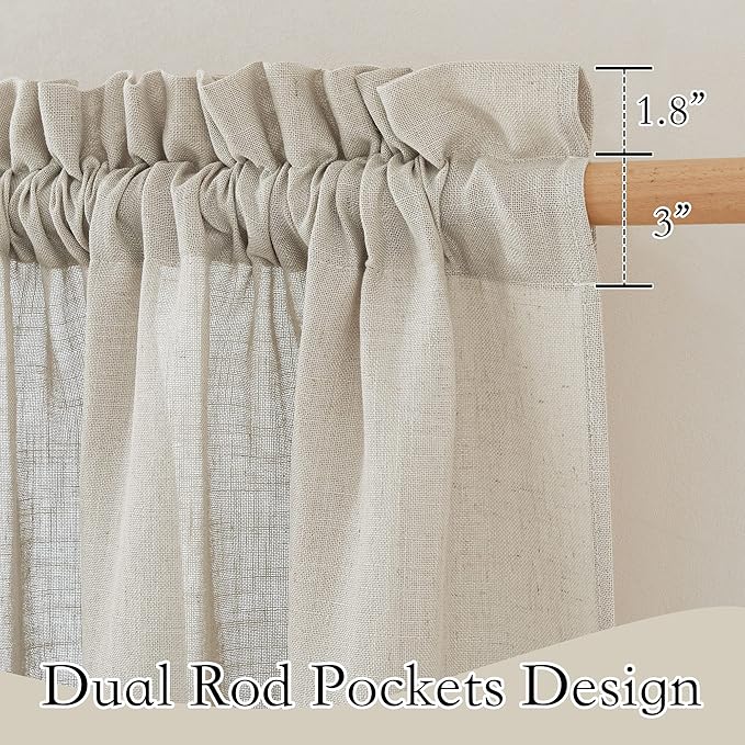 RYB HOME Extra Wide Semi Sheer Curtains, Breathable Room Divider Curtains for Office Bedroom Separation, Large Window Decoration for Sliding Glass Door, Angora, W 70 x L 108, 2 Pcs
