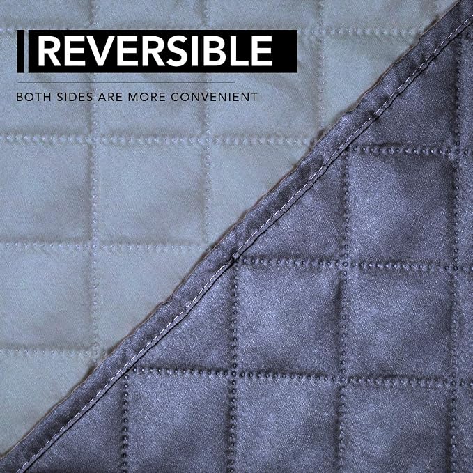 Easy-Going Reversible Couch Cover, Oversized Recliner, Dark Blue/Light Blue | - Image 5