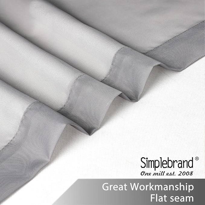 Simplebrand Grey Tier Curtains for Kitchen 24 Inches Long 2 PaSet, Rod Pocket - Image 5