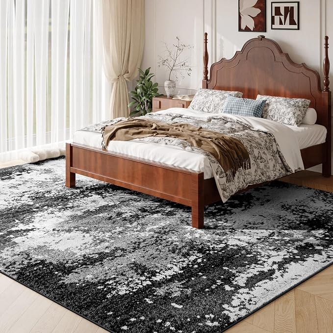 Black Washable Rug 5x7 Area Rugs - Image 2
