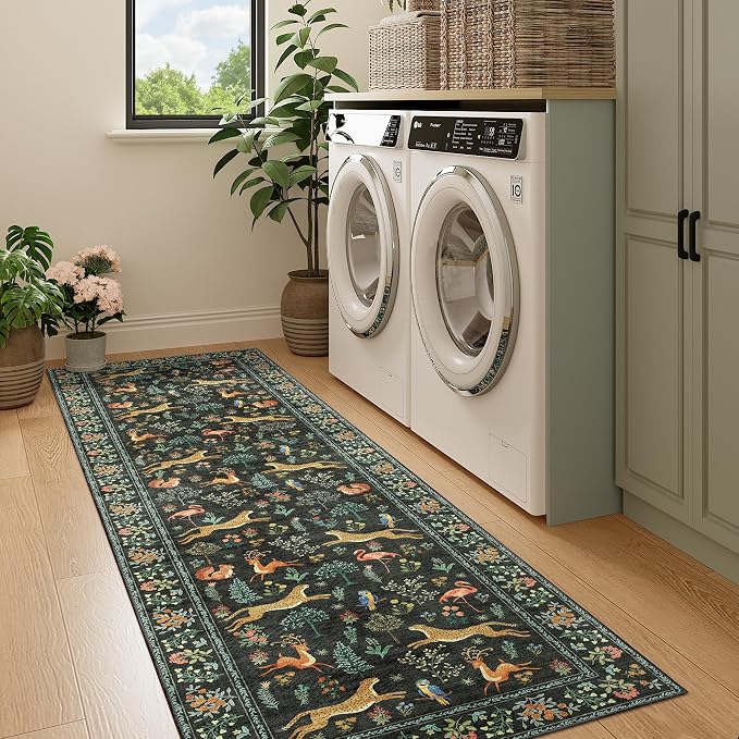 DUKINO 2x7 Runner Rug for Hallway, Washable Kitchen Rugs Non Slip, Stain - Image 4