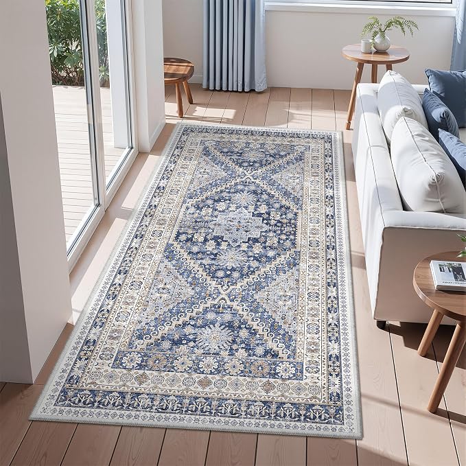 3x6 Runner Rug Non Slip, Washable Hallway Runner Rug, Nursery Room, Soft Runner by Zesthome