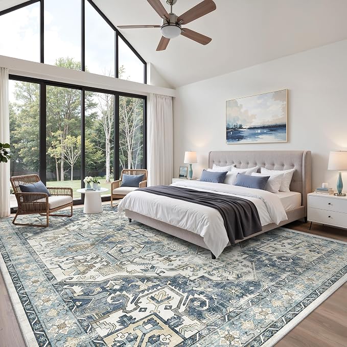 10x14 Area Rugs for Living Room, Large Washable Rug, Dining Room, Low Pile - Image 9