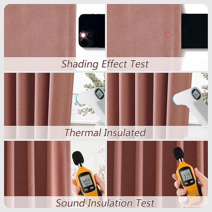 100% Blackout Curtains 96 Inch Length 2 Panels Set - Image 5