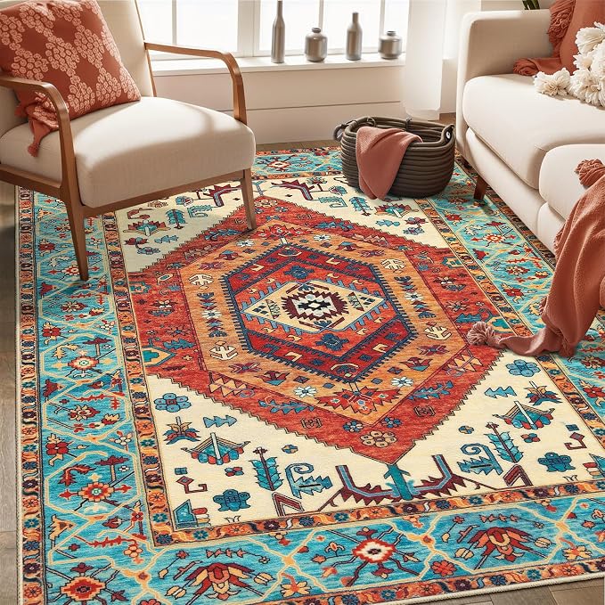 SERISSA 3x5 Washable Non Slip Boho Area Rug - Image 5