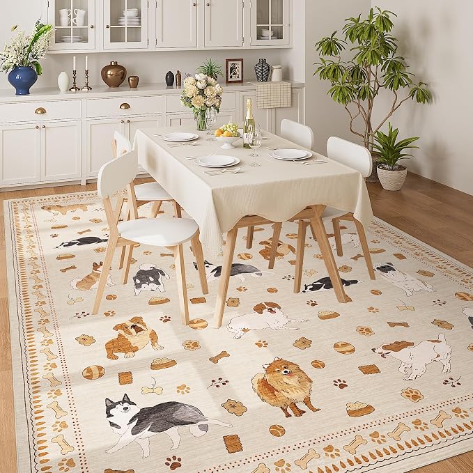 DUKINO 8x10 Area Rug, Washable Dog Rugs - Image 5