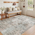 Soalmost Abstract 3x5 Rugs, Small Kitchen Entryway Area Rug Pink/Grey | Vintage by Soalmost