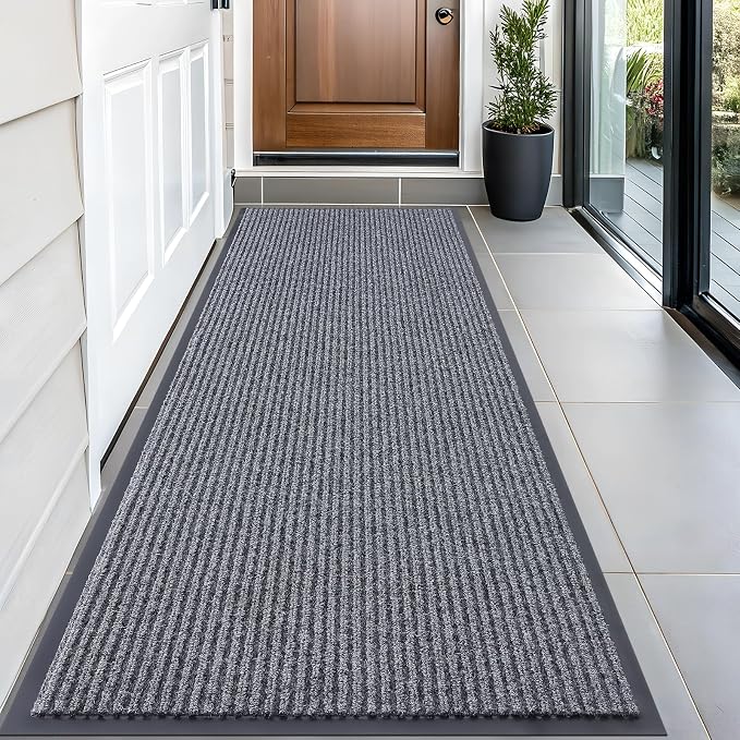 OLANLY Front Door Mat 59x23, Waterproof Heavy-Duty Indoor Outdoor Doormat | Grey by OLANLY