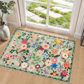 PLHXFR 2x3 Small Entryway Rug: Floral Washable Indoor Soft Carpet Green | by PLHXFRSoftAreaRugs